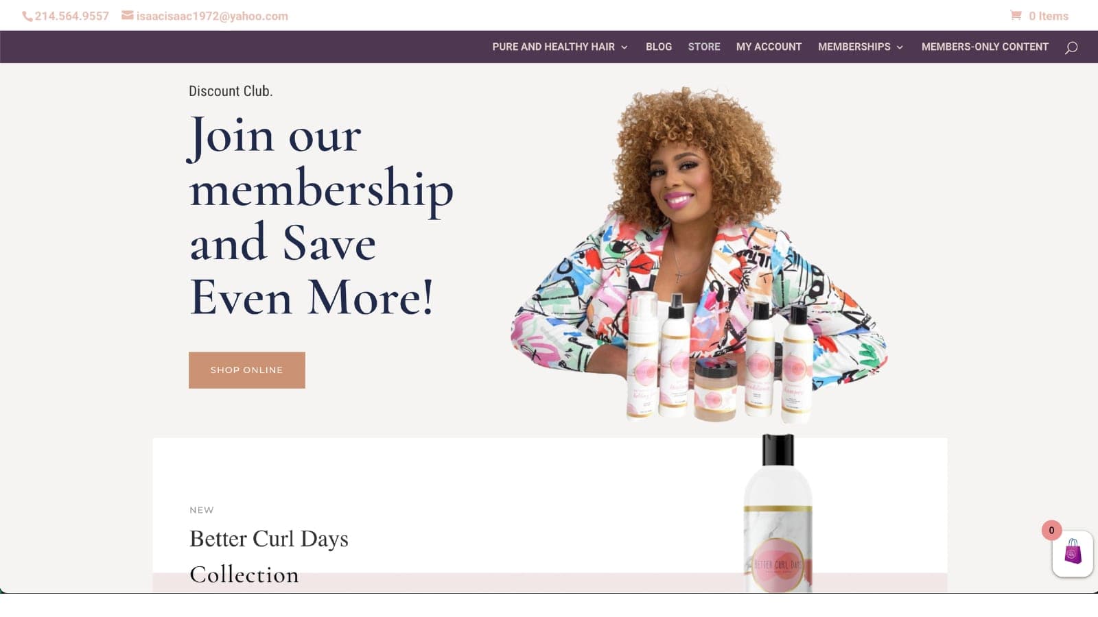Pure and Healthy Hair — homepage