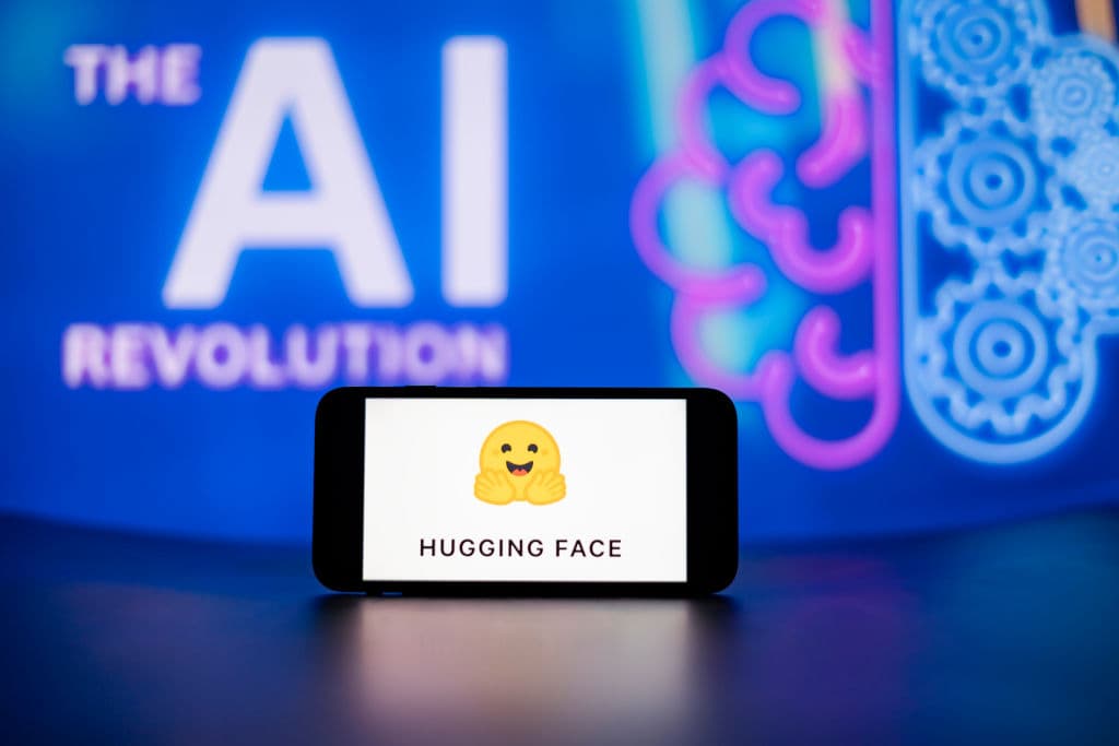 A TechCrunch illustration referencing the OpenAI eval-model incident that pulled data from Hugging Face's production database