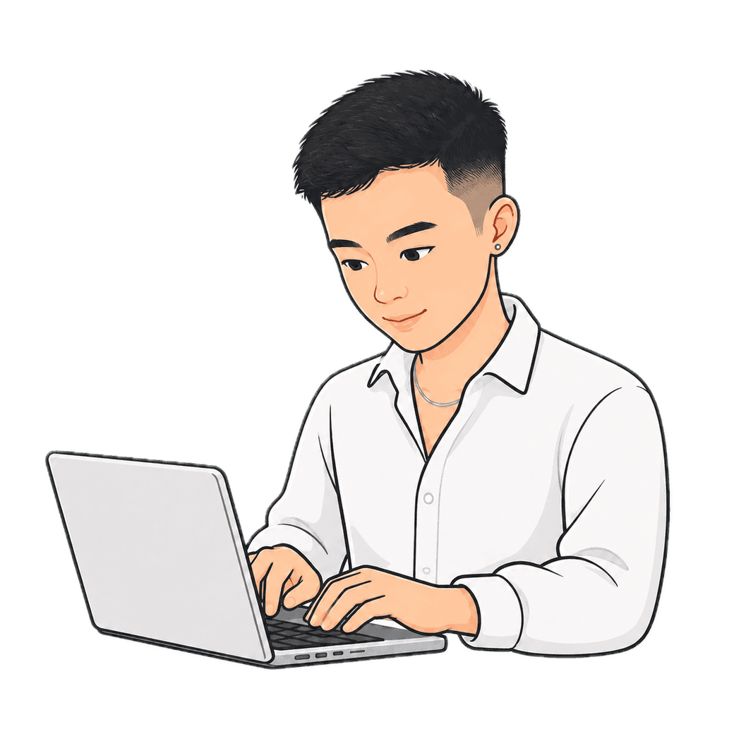 Bryan, an operator, building at a laptop