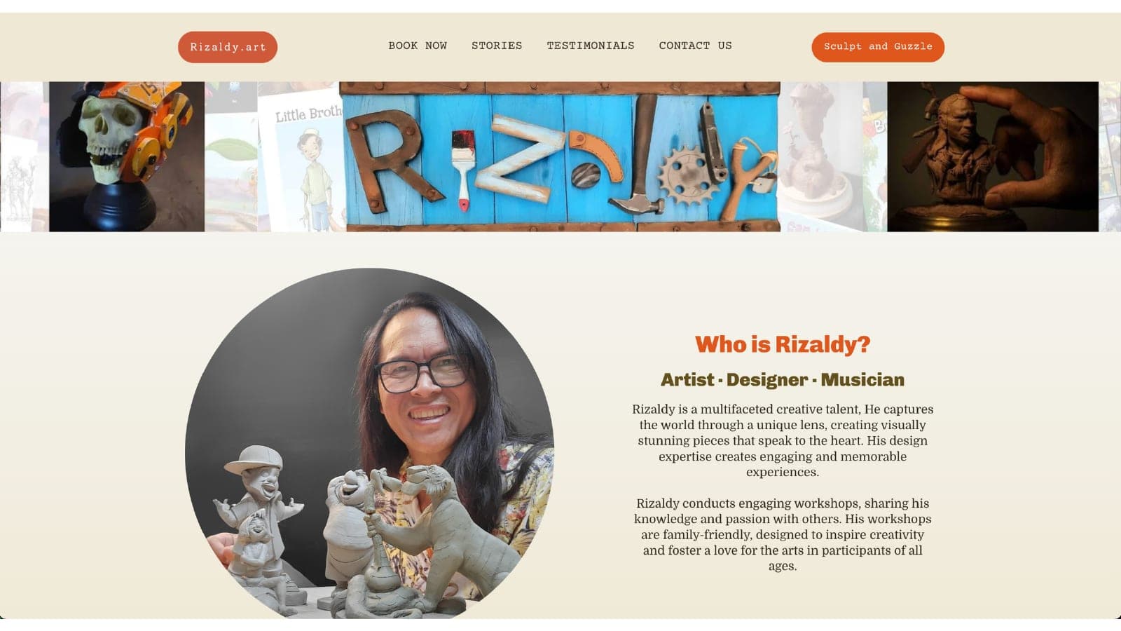 Rizaldy Art website — homepage