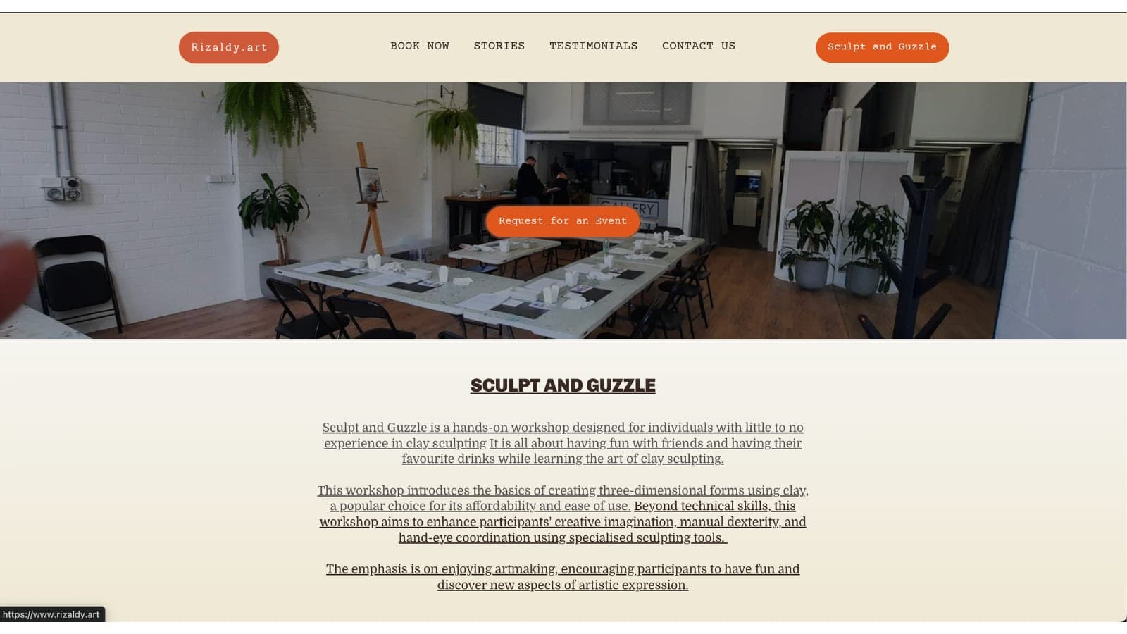 Rizaldy Art website — screen