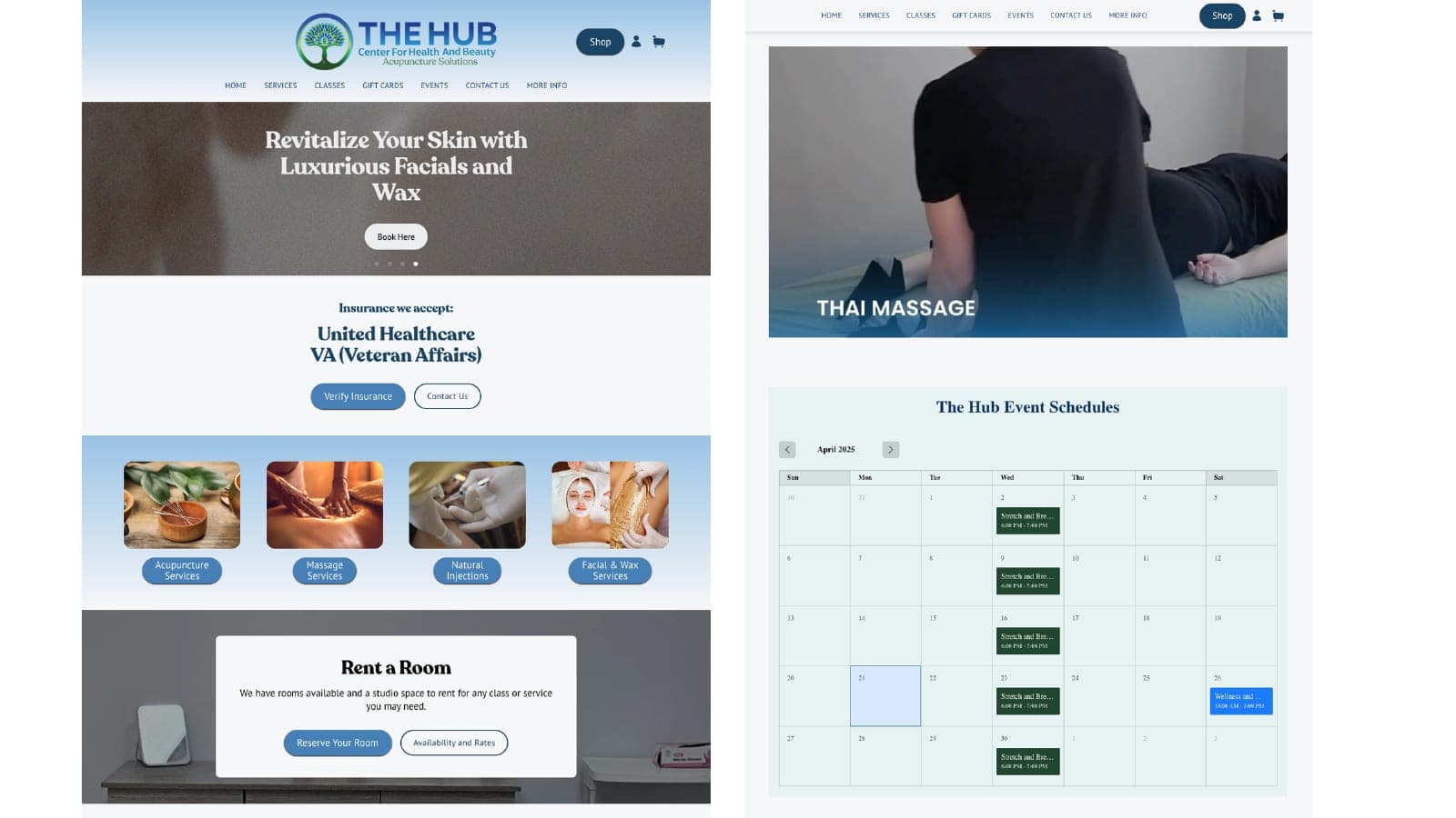 The Hub website — homepage